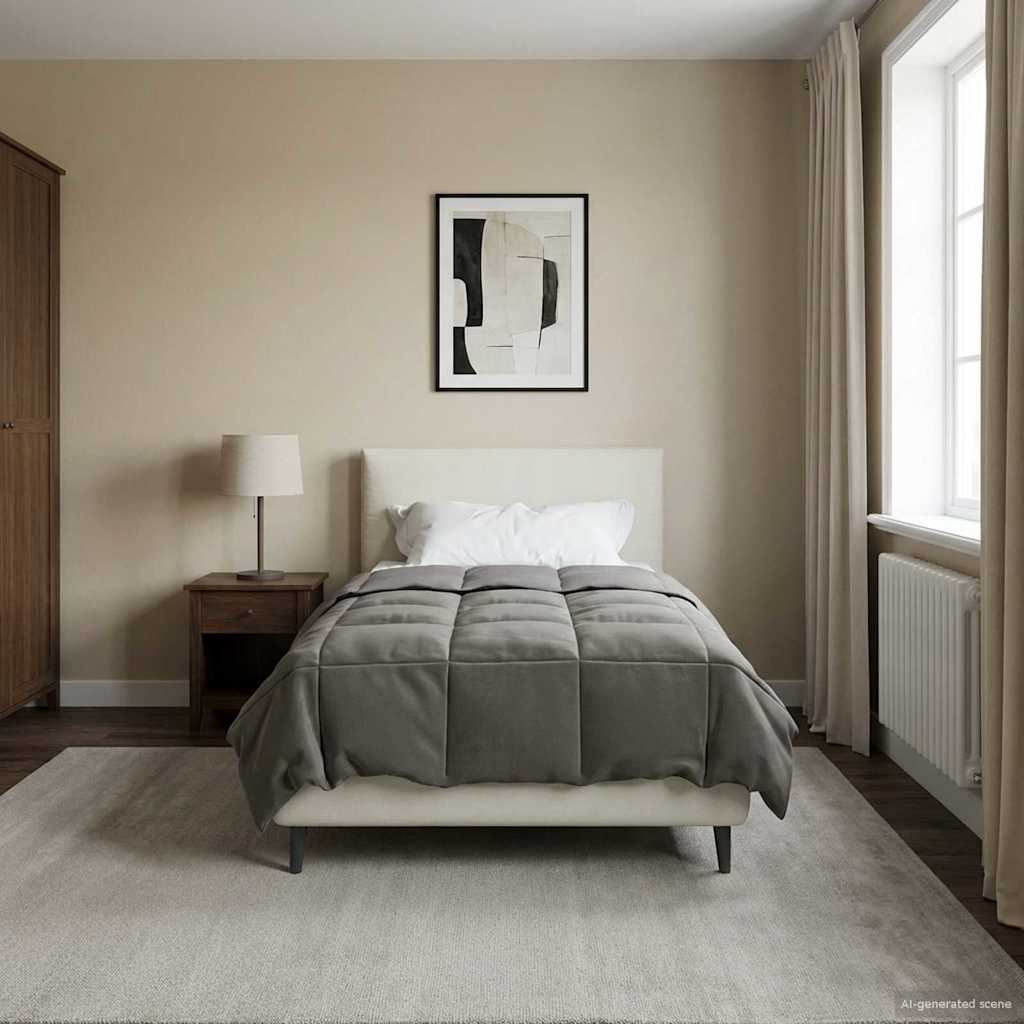 vidaXL Edredón de Invierno 140 x 220 cm Invierno Gris Claro