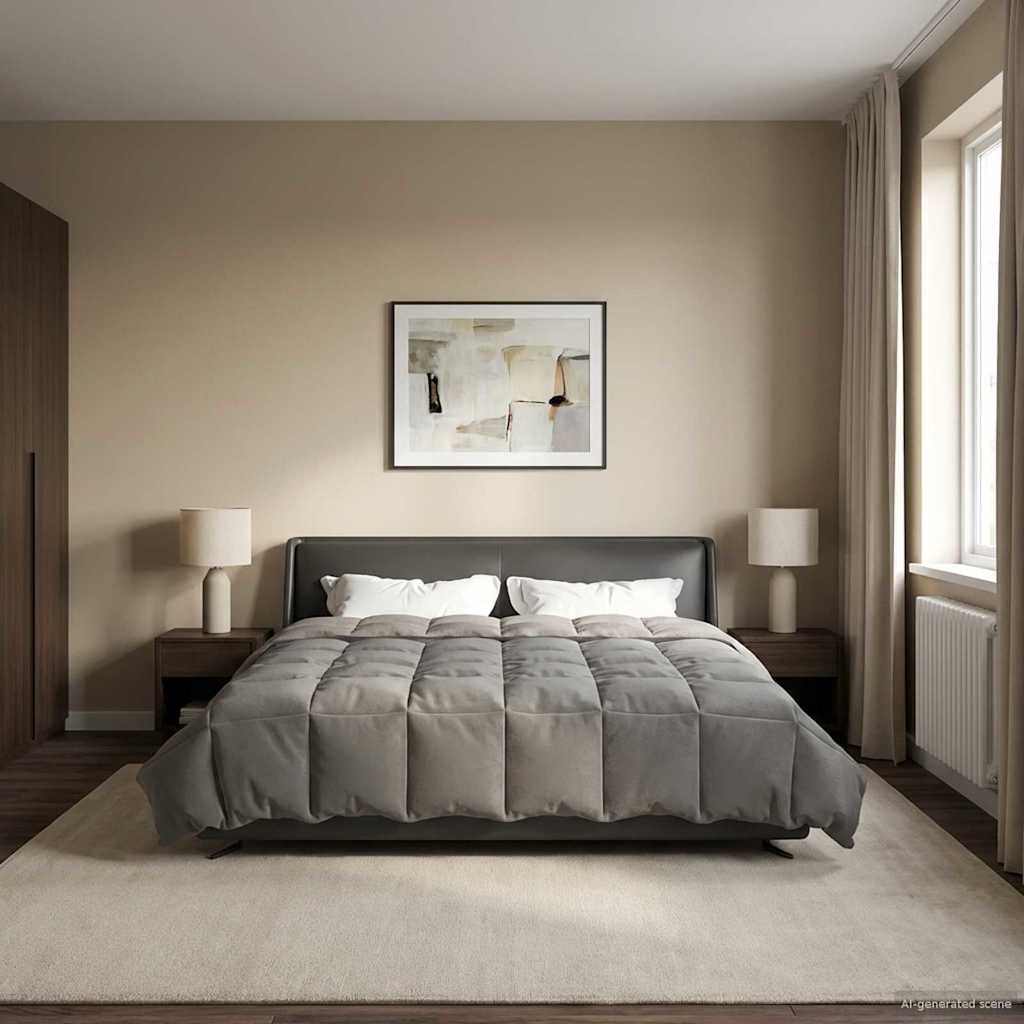 vidaXL Edredón de Invierno 200 x 220 cm Invierno Gris Claro