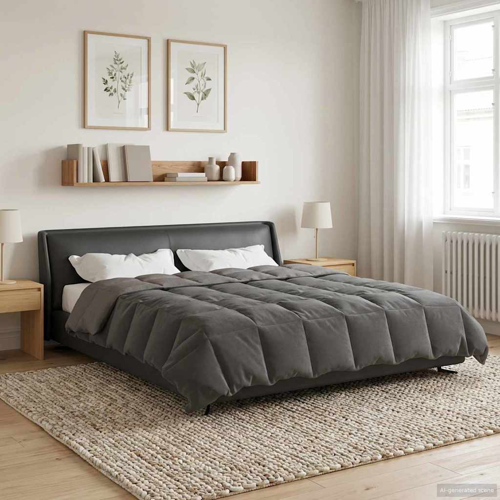 vidaXL Edredón de Invierno 220 x 240 cm Invierno Gris Claro