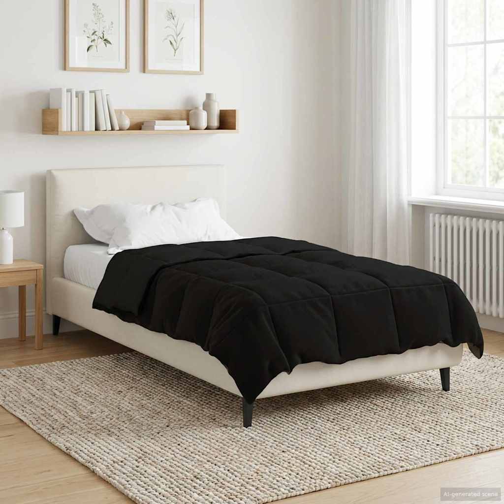 vidaXL Edredón de Invierno 135 x 220 cm Invierno Negro Transpirable