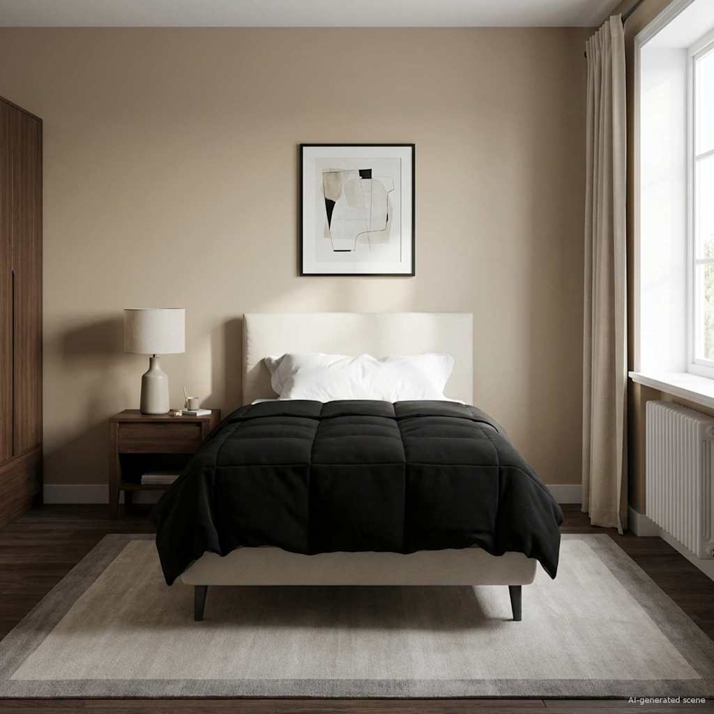 vidaXL Edredón de Invierno 155 x 220 cm Invierno Negro Transpirable