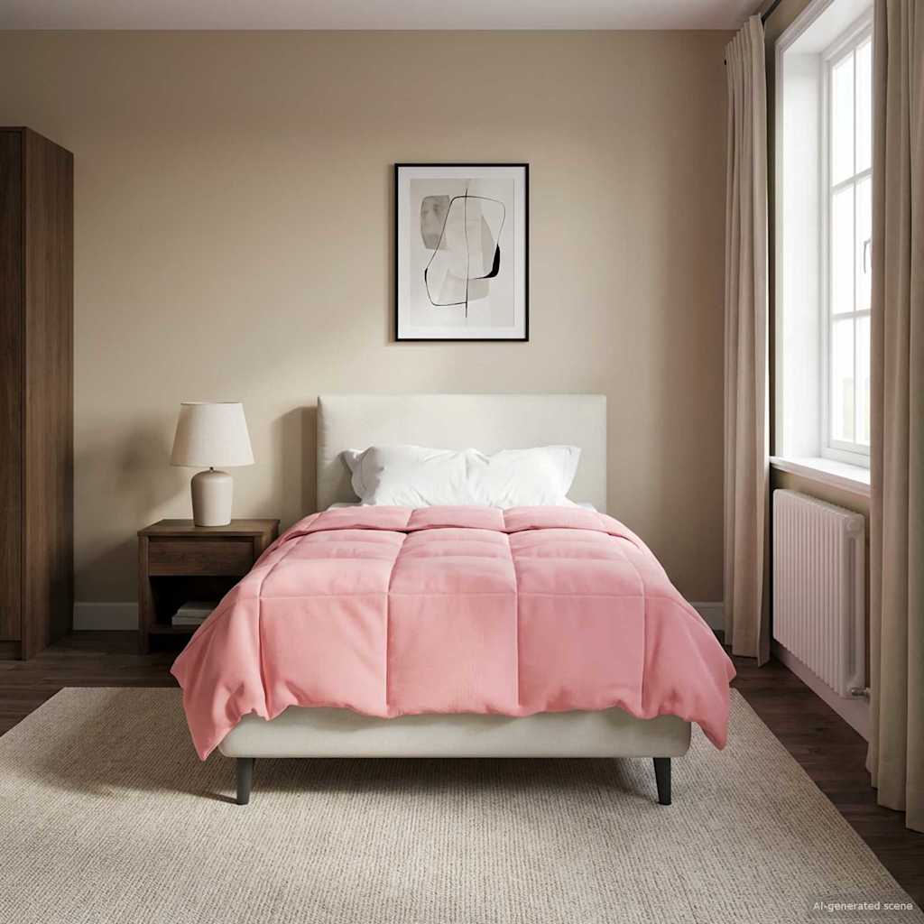 vidaXL Edredón de Invierno 135 x 200 cm Invierno Rosa Transpirable