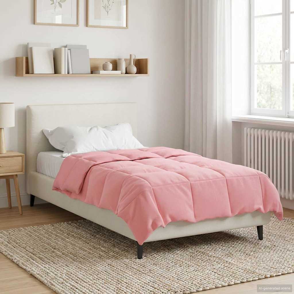 vidaXL Edredón de Invierno 140 x 200 cm Invierno Rosa Transpirable
