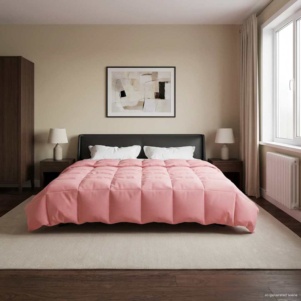 vidaXL Edredón de Invierno 200 x 200 cm Invierno Rosa Transpirable