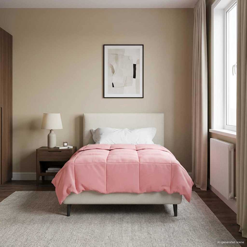 vidaXL Edredón de Invierno 135 x 220 cm Invierno Rosa Transpirable