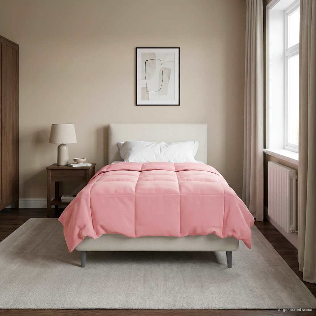 vidaXL Edredón de Invierno 140 x 220 cm Invierno Rosa Transpirable
