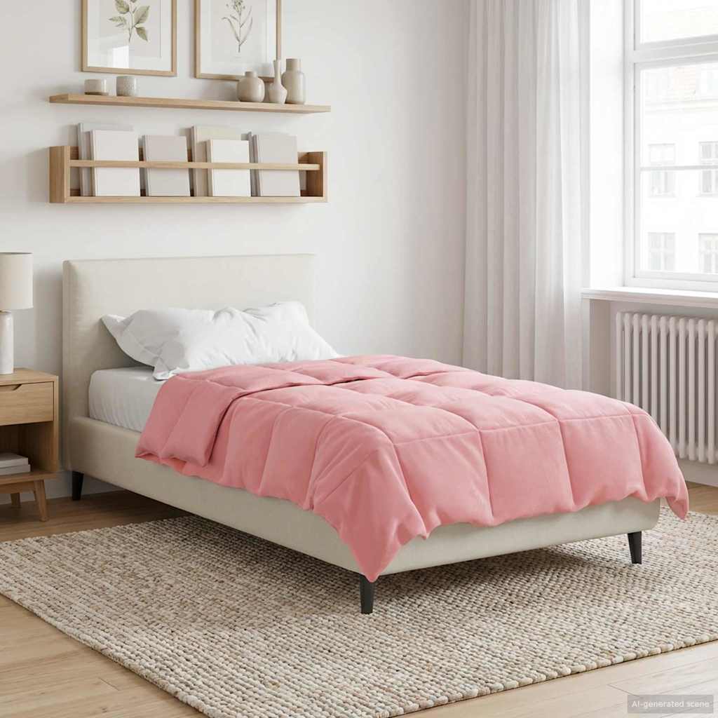 vidaXL Edredón de Invierno 155 x 220 cm Invierno Rosa Transpirable