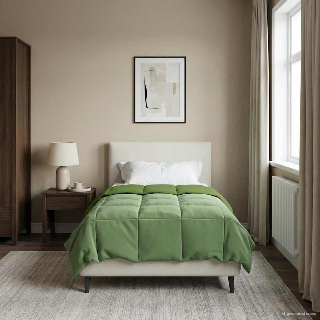 vidaXL Edredón de Invierno 140 x 200 cm Invierno Verde Transpirable