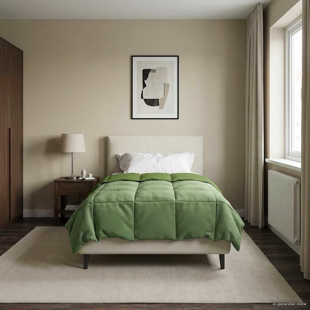 vidaXL Edredón de Invierno 155 x 200 cm Invierno Verde Transpirable