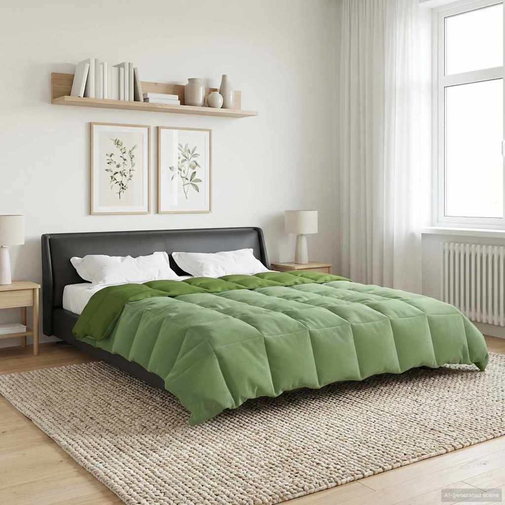 vidaXL Edredón de Invierno 200 x 200 cm Invierno Verde Transpirable
