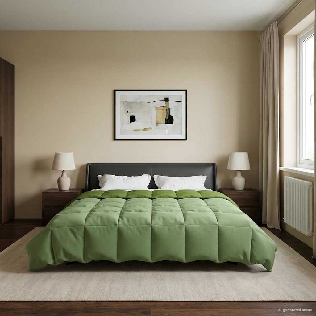 vidaXL Edredón de Invierno 200 x 240 cm Invierno Verde Transpirable