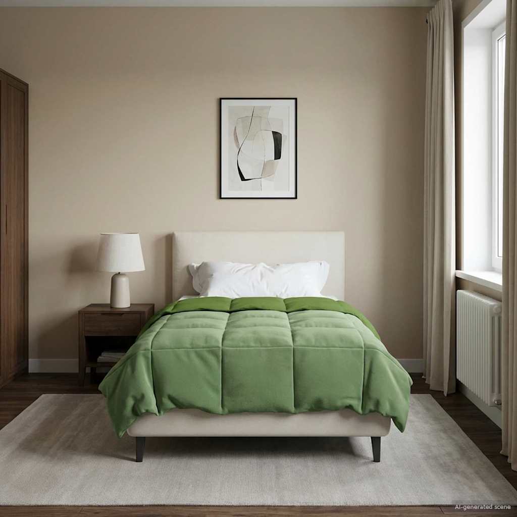 vidaXL Edredón de Invierno 140 x 220 cm Invierno Verde Transpirable