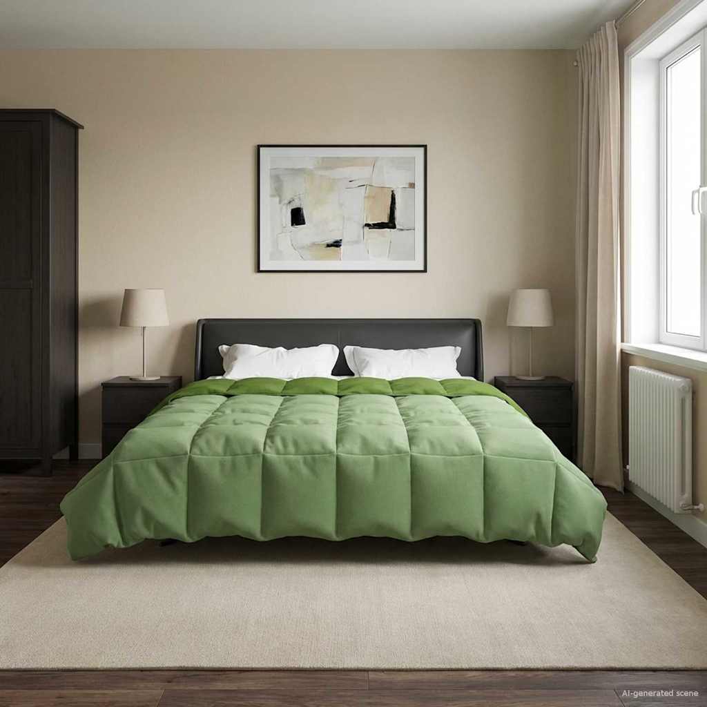vidaXL Edredón de Invierno 200 x 220 cm Invierno Verde Transpirable