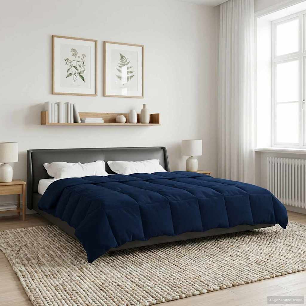 vidaXL Edredón de Invierno 200 x 200 cm Invierno Azul Oscuro
