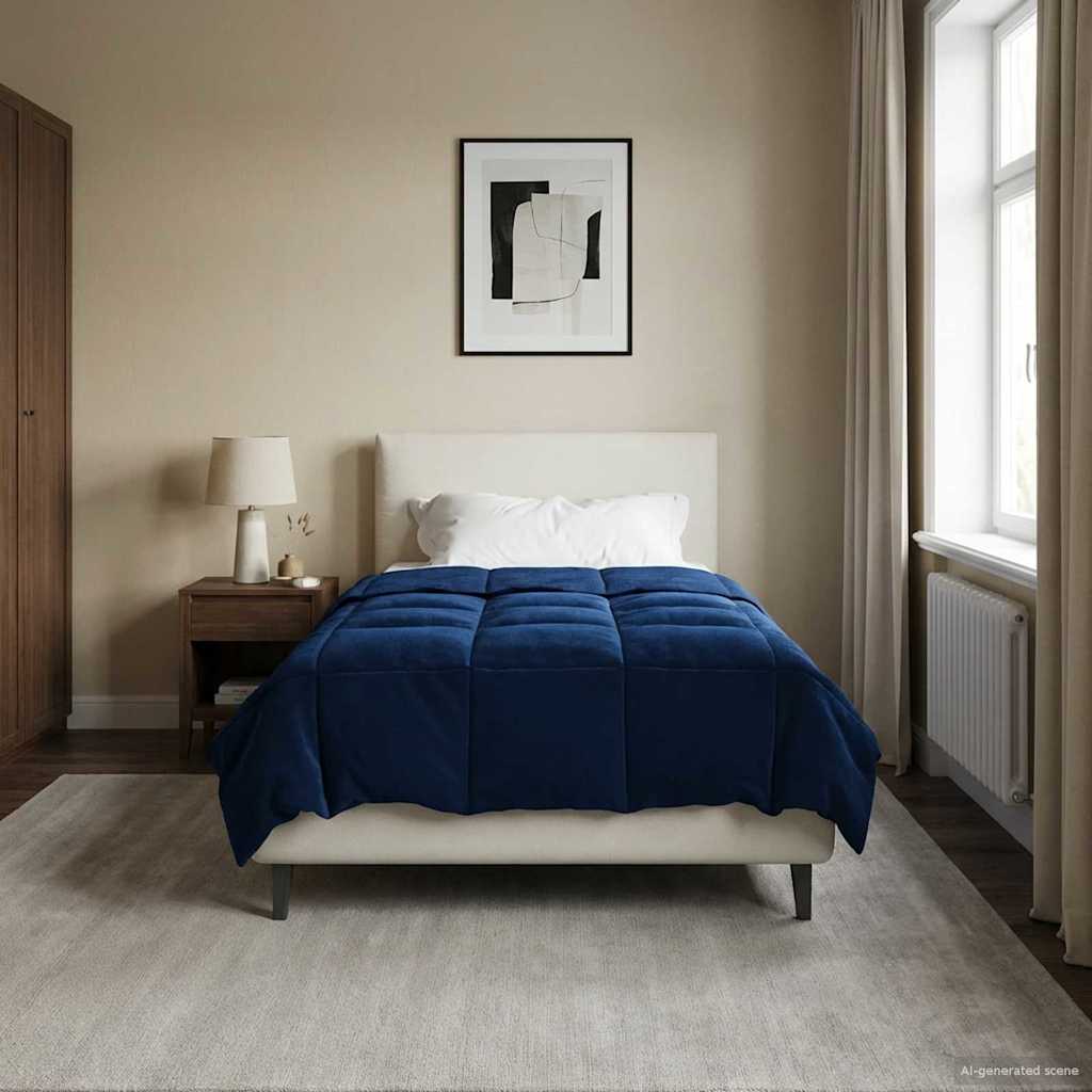 vidaXL Edredón de Invierno 155 x 220 cm Invierno Azul Oscuro