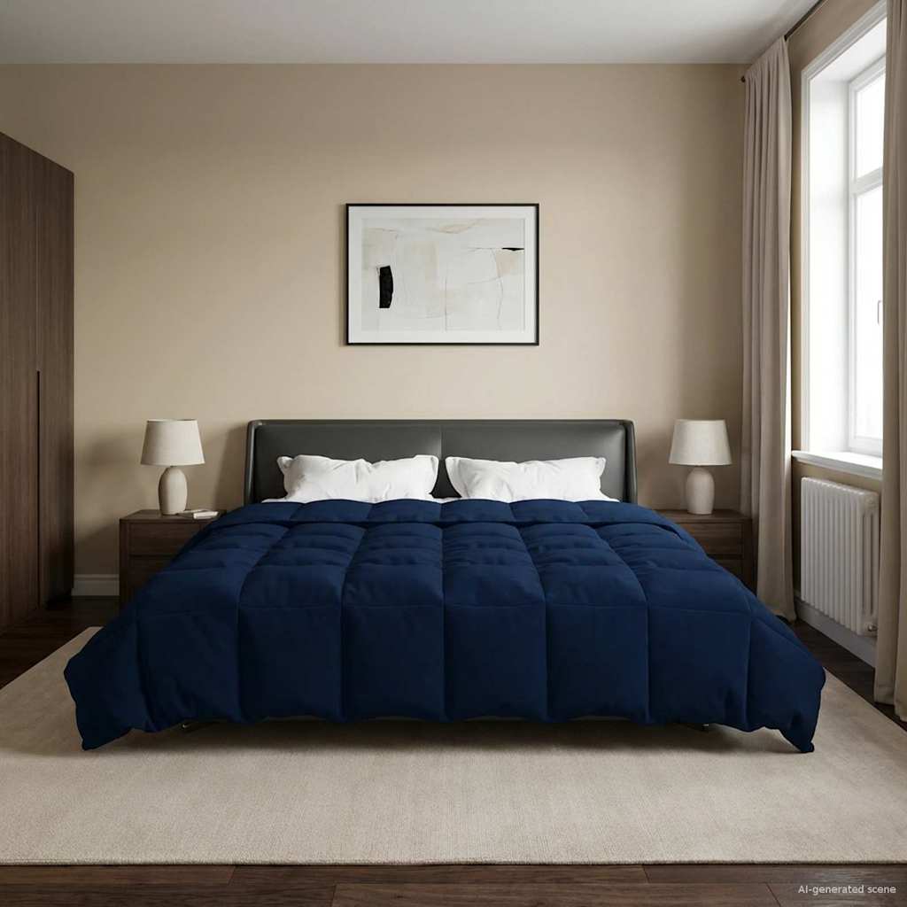 vidaXL Edredón de Invierno 240 x 260 cm Invierno Azul Oscuro
