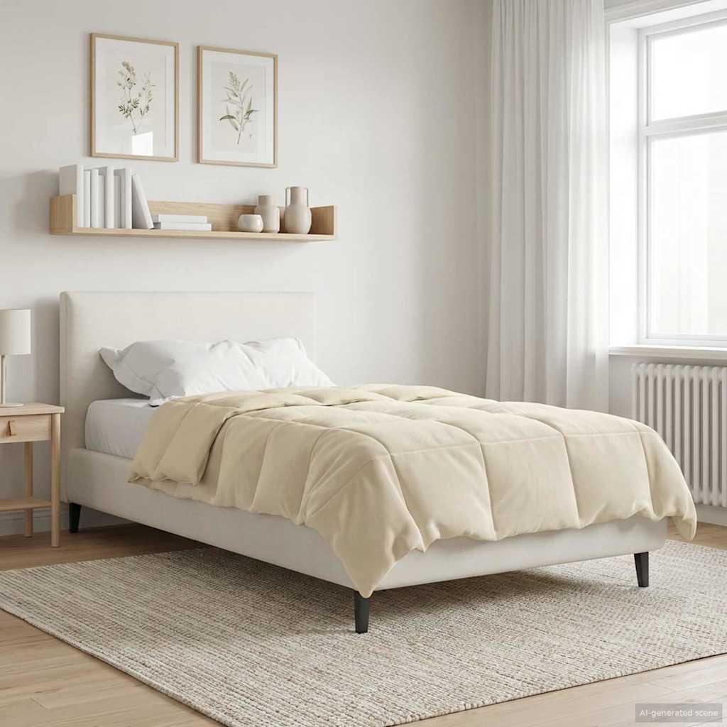 vidaXL Edredón de Invierno 155 x 200 cm Invierno Crema Transpirable
