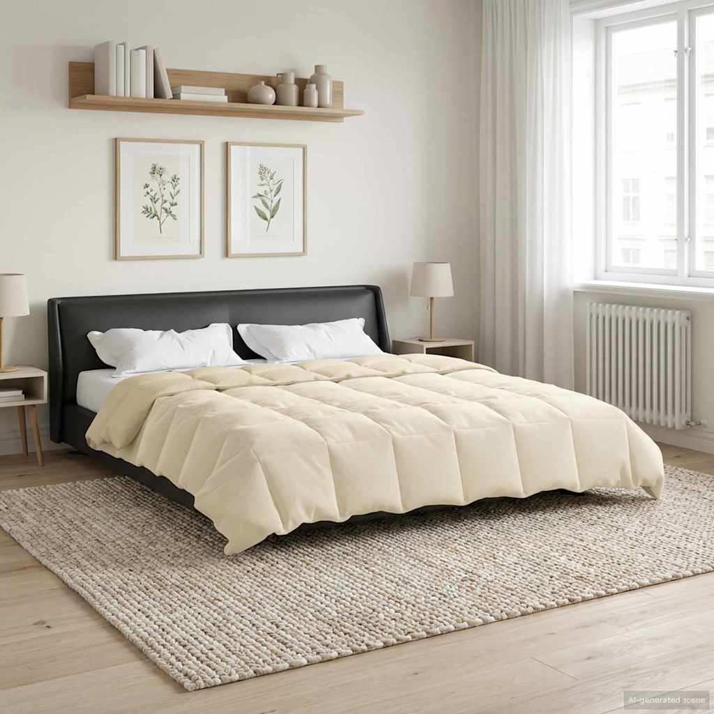vidaXL Edredón de Invierno 200 x 240 cm Invierno Crema Transpirable