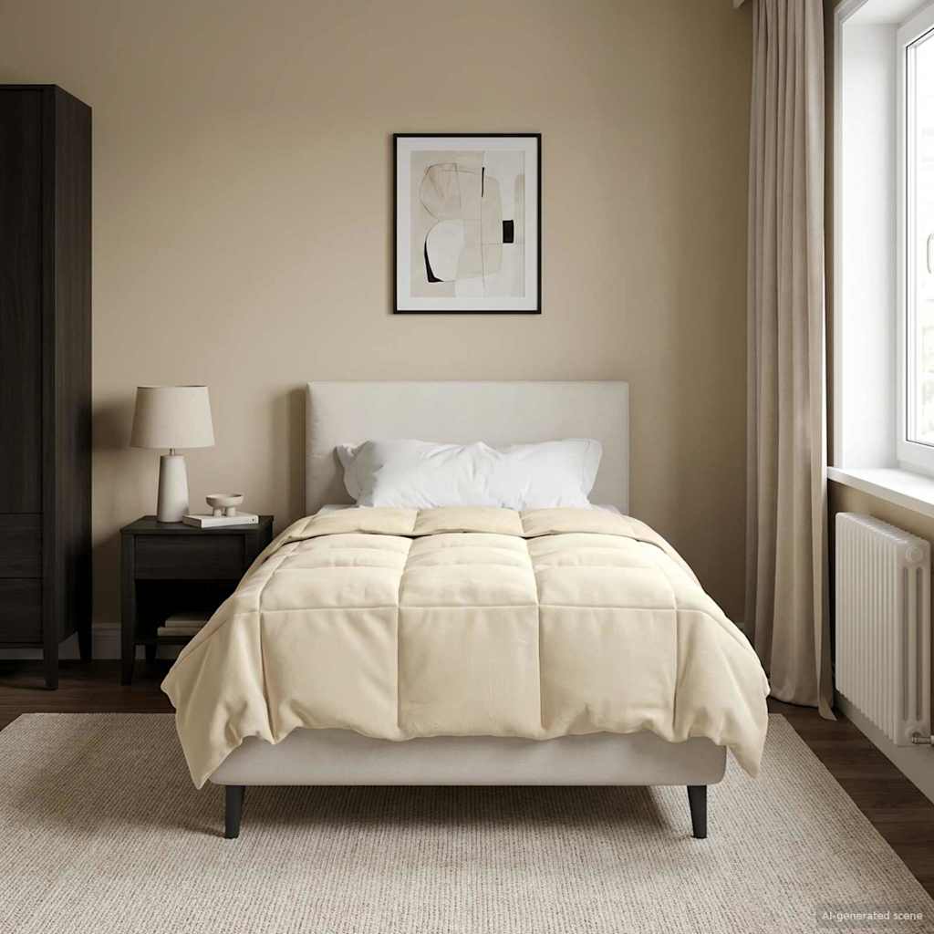 vidaXL Edredón de Invierno 140 x 220 cm Invierno Crema Transpirable