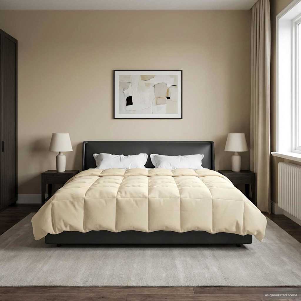 vidaXL Edredón de Invierno 220 x 260 cm Invierno Crema Transpirable