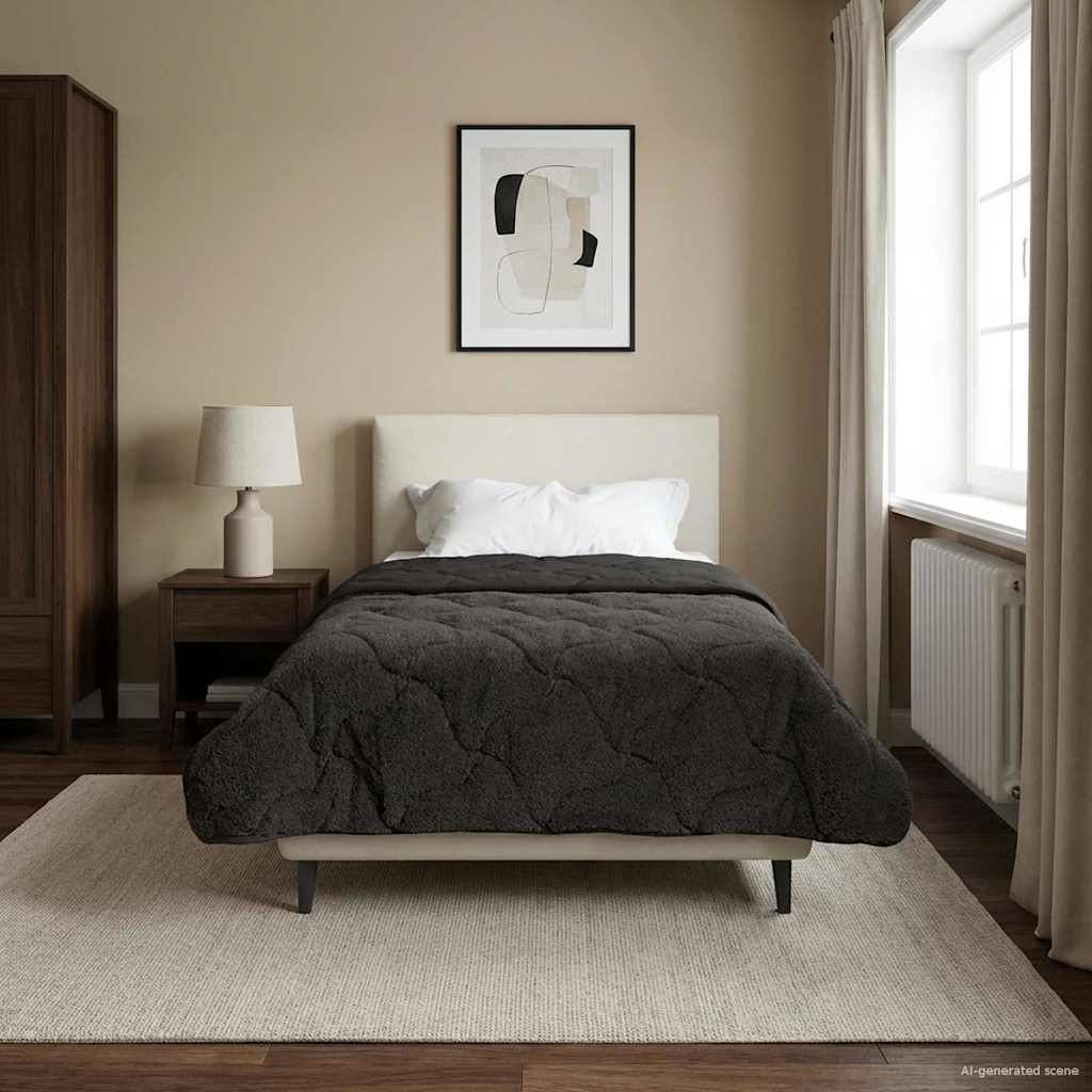 vidaXL Edredón de Verano 135 x 200 cm Verano Gris antracita