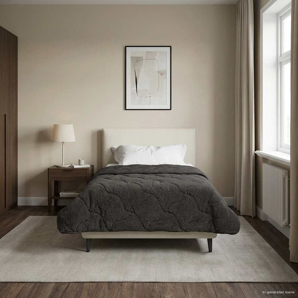 vidaXL Edredón de Verano 140 x 220 cm Verano Gris antracita