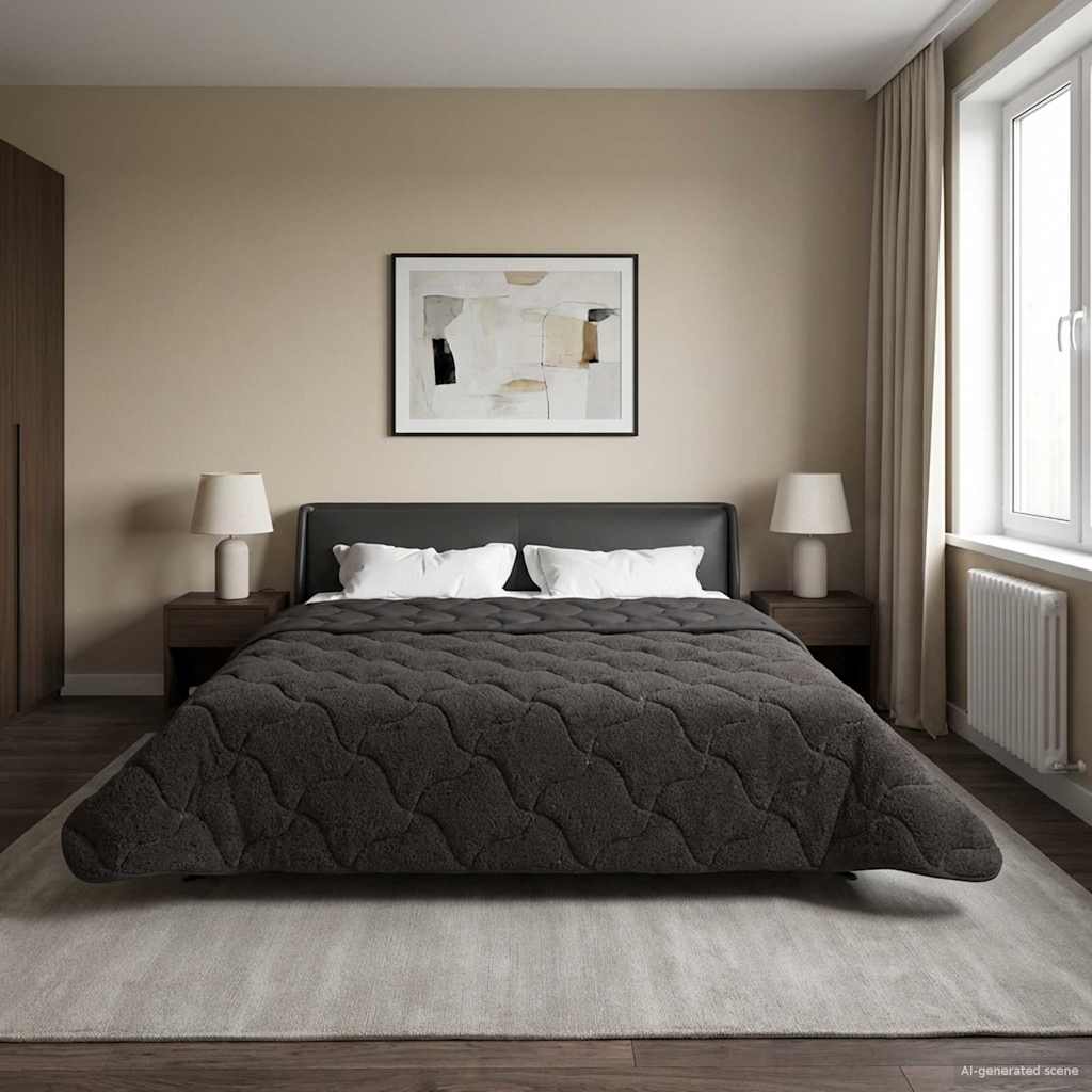 vidaXL Edredón de Verano 200 x 220 cm Verano Gris antracita