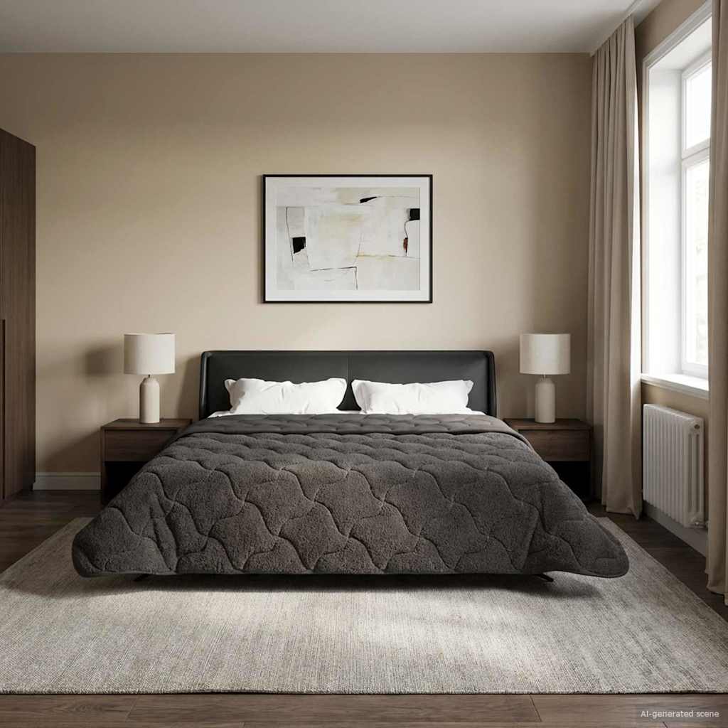 vidaXL Edredón de Verano 220 x 260 cm Verano Gris antracita
