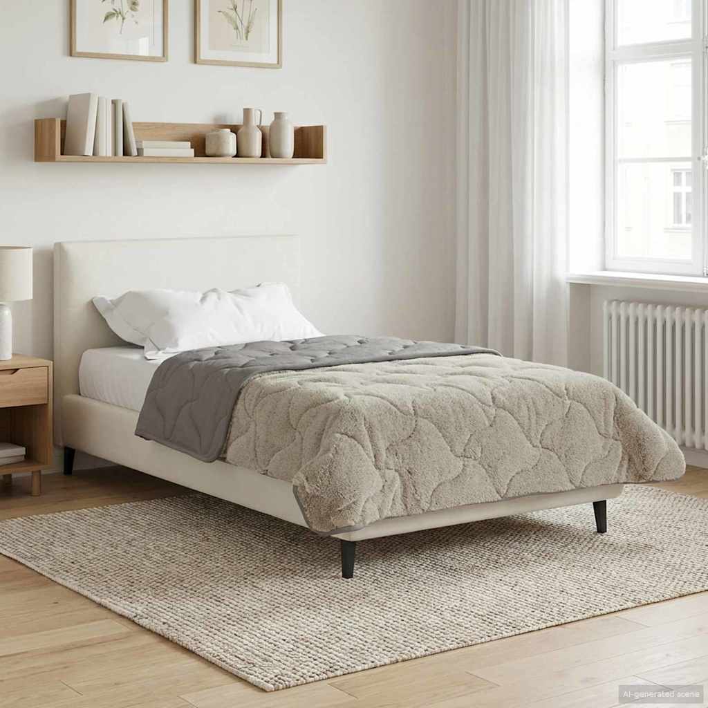 vidaXL Edredón de Verano 140 x 220 cm Verano Gris claro Transpirable