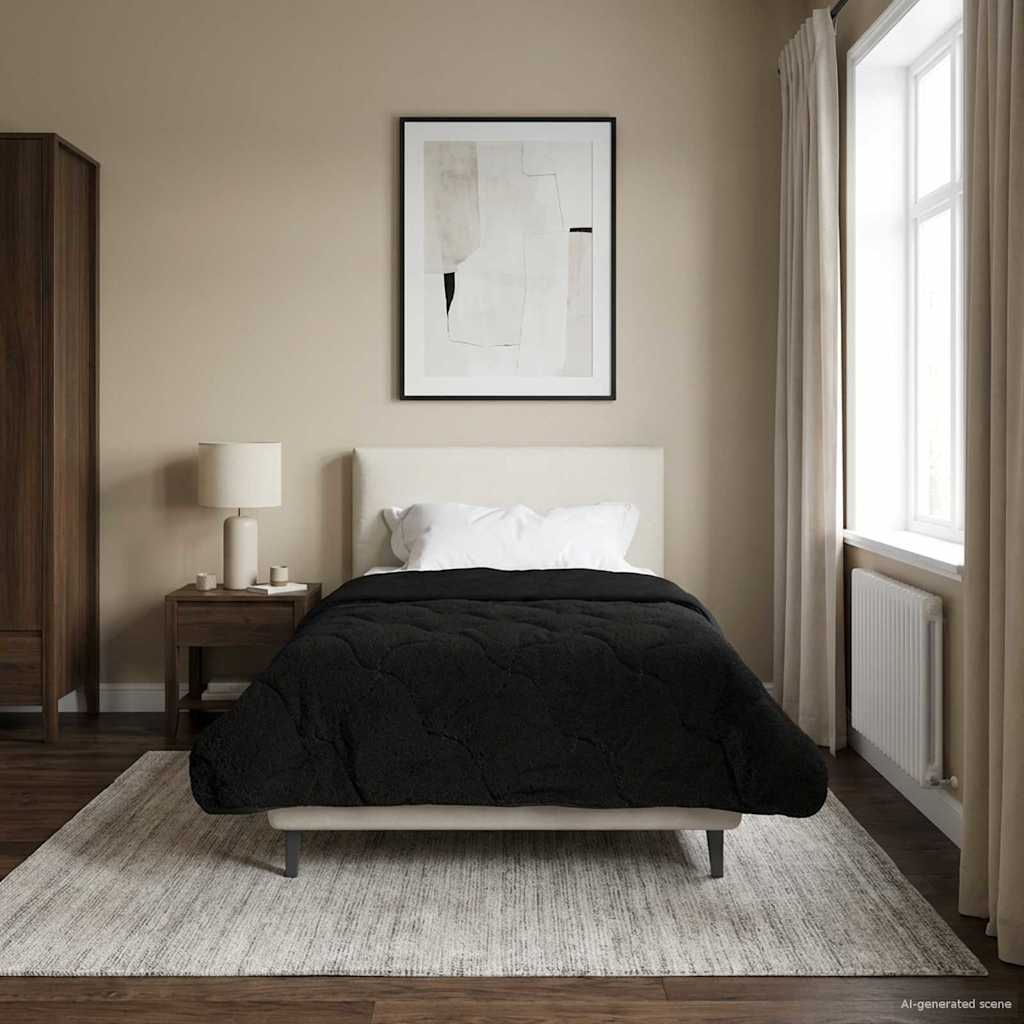 vidaXL Edredón de Verano 140 x 220 cm Verano Negro Transpirable