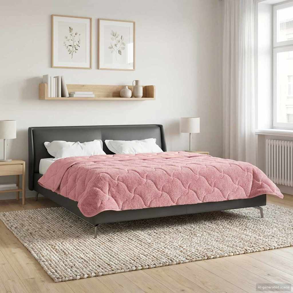 vidaXL Edredón de Verano 200 x 200 cm Verano Rosa Transpirable
