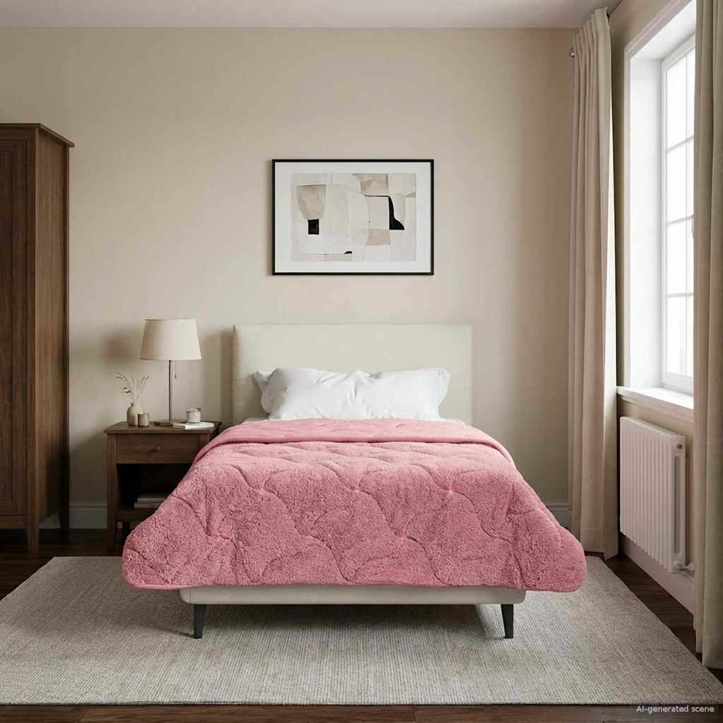 vidaXL Edredón de Verano 155 x 220 cm Verano Rosa Transpirable