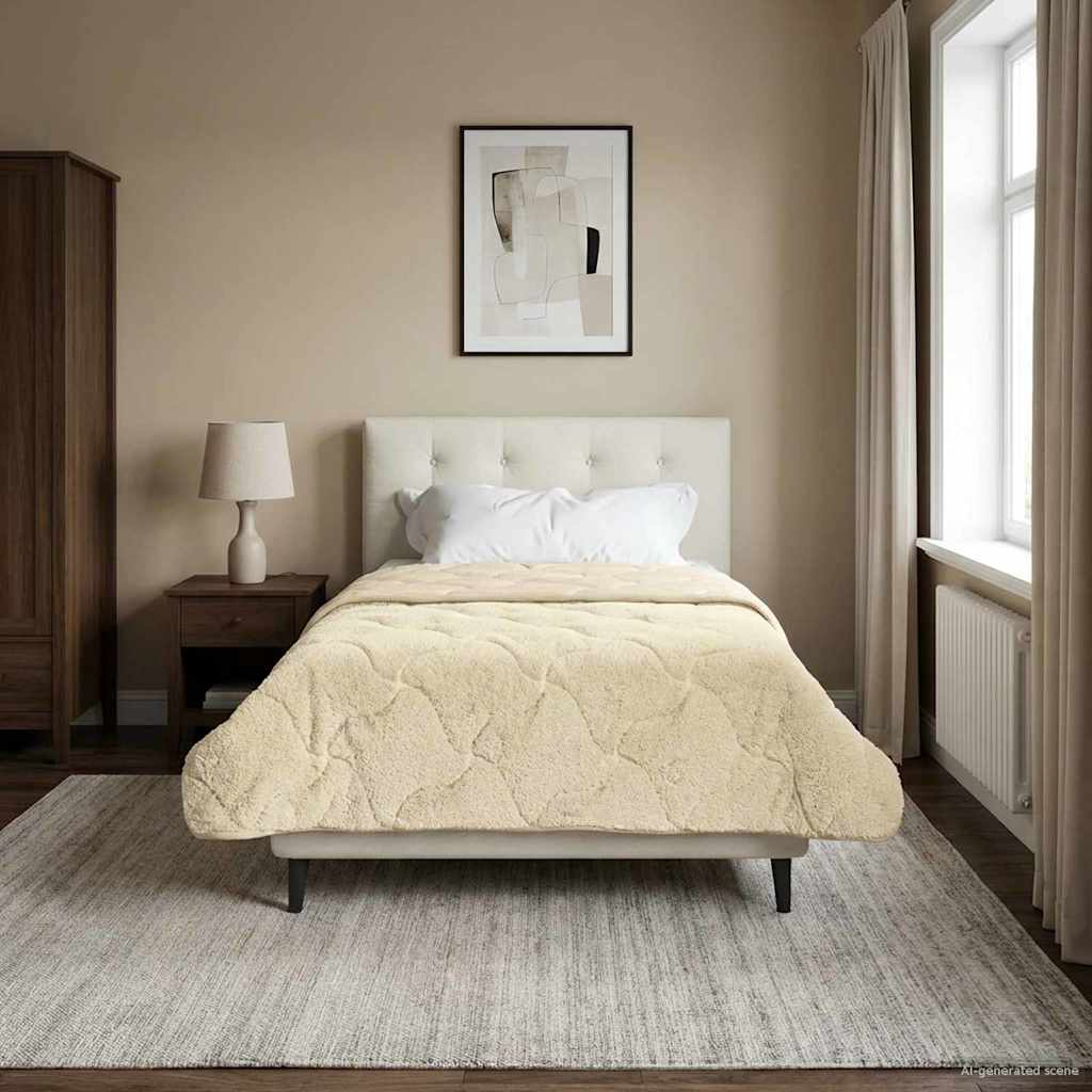 vidaXL Edredón de Verano 135 x 200 cm Verano Crema Transpirable