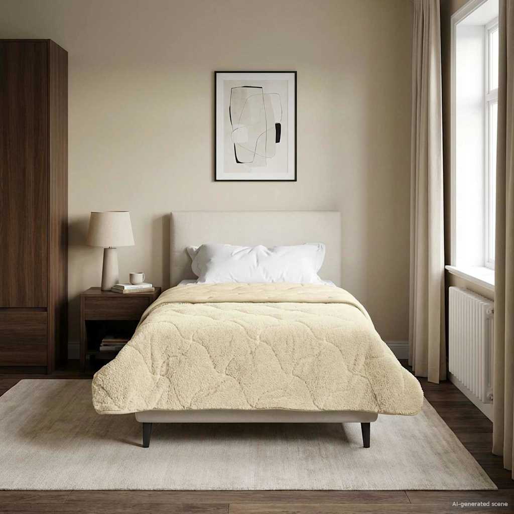 vidaXL Edredón de Verano 140 x 200 cm Verano Crema Transpirable