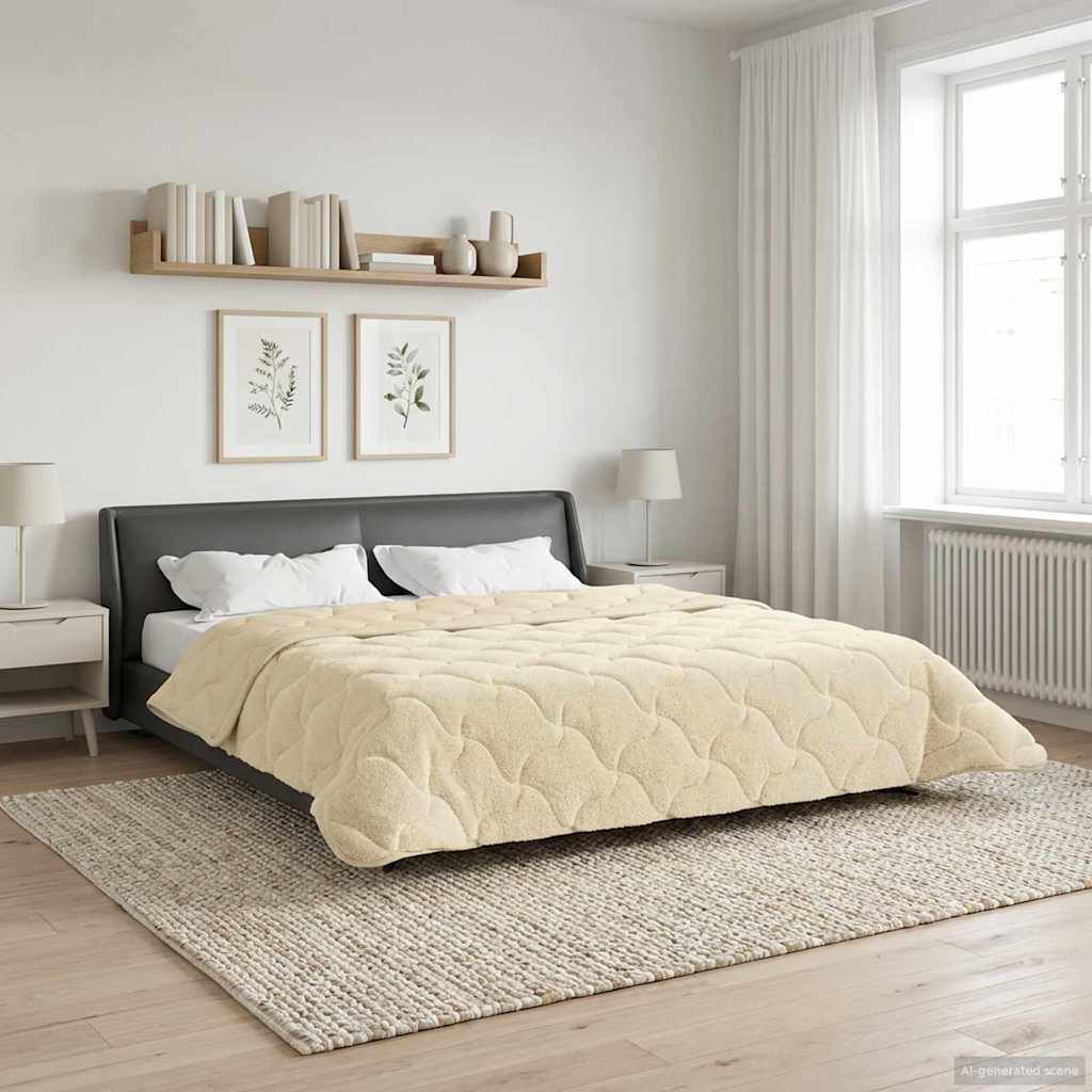 vidaXL Edredón de Verano 220 x 240 cm Verano Crema Transpirable