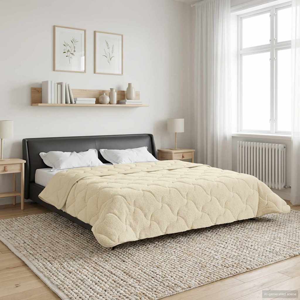 vidaXL Edredón de Verano 240 x 260 cm Verano Crema Transpirable