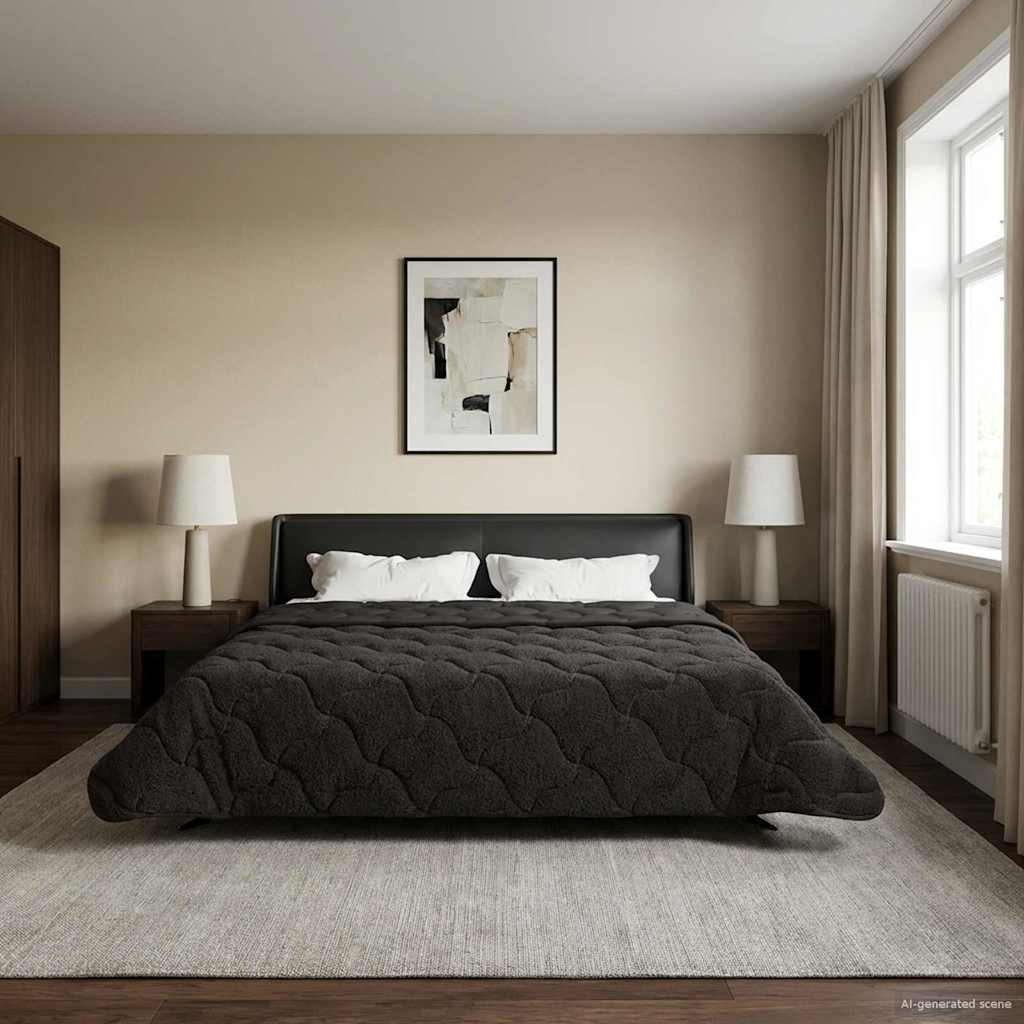 vidaXL Edredón de Todo el Año Acolchado Antracita 200 x 200 cm