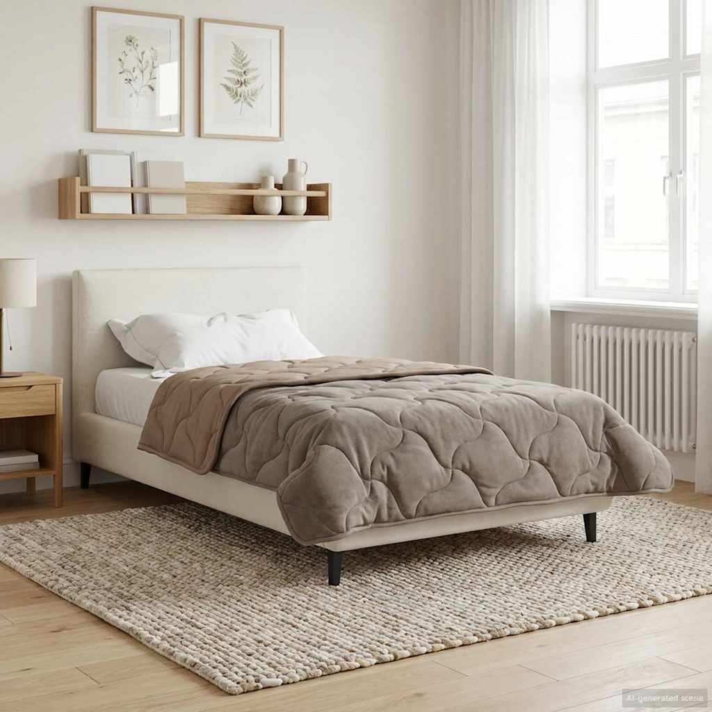 vidaXL Edredón de Todo el Año 135 x 220 cm No Taupé Transpirable