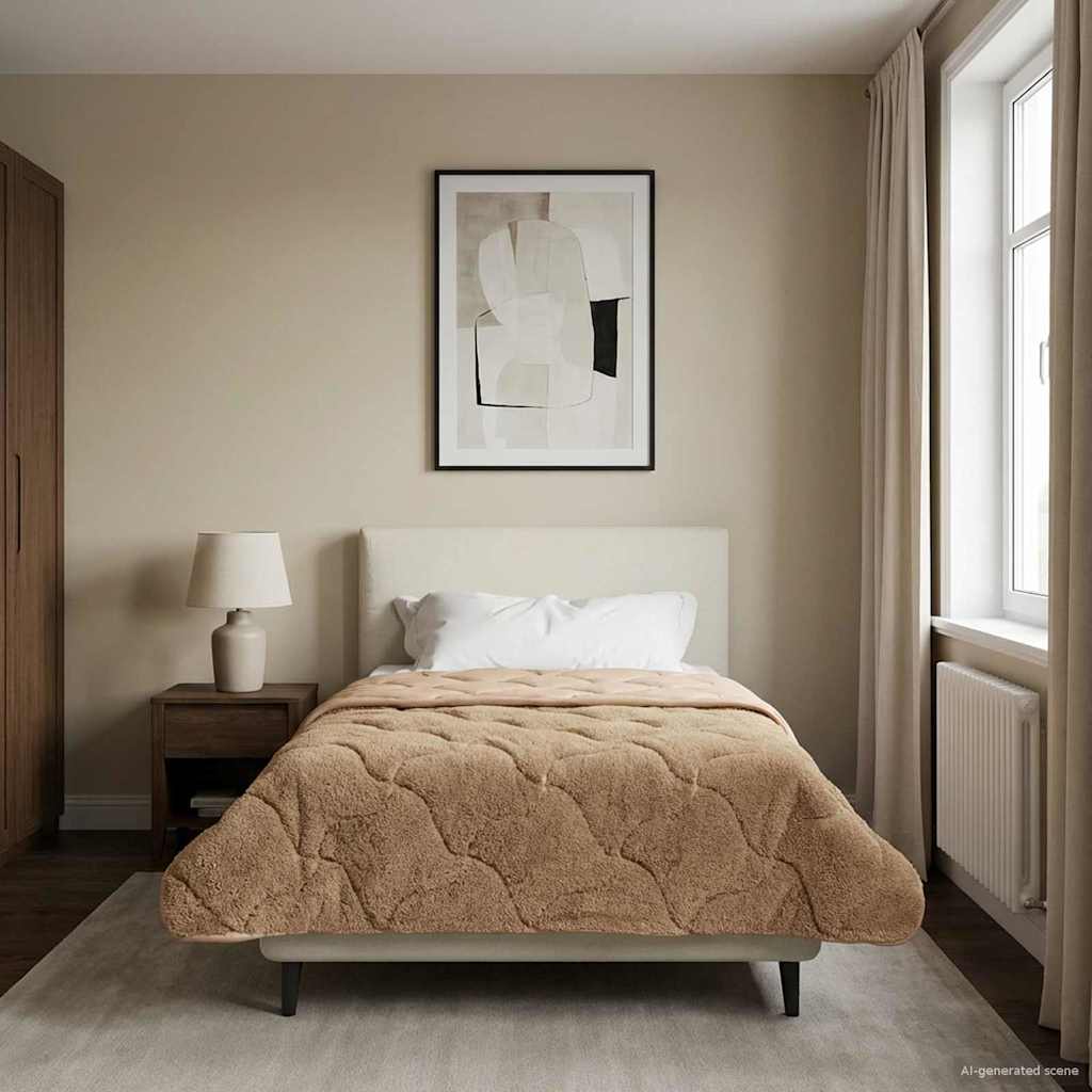 vidaXL Edredón de Todo el Año 140 x 220 cm No Taupé Transpirable