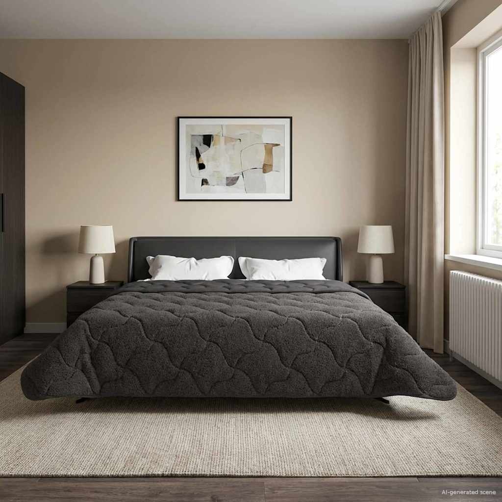 vidaXL Edredón de Invierno 240 x 260 cm Invierno Antracita
