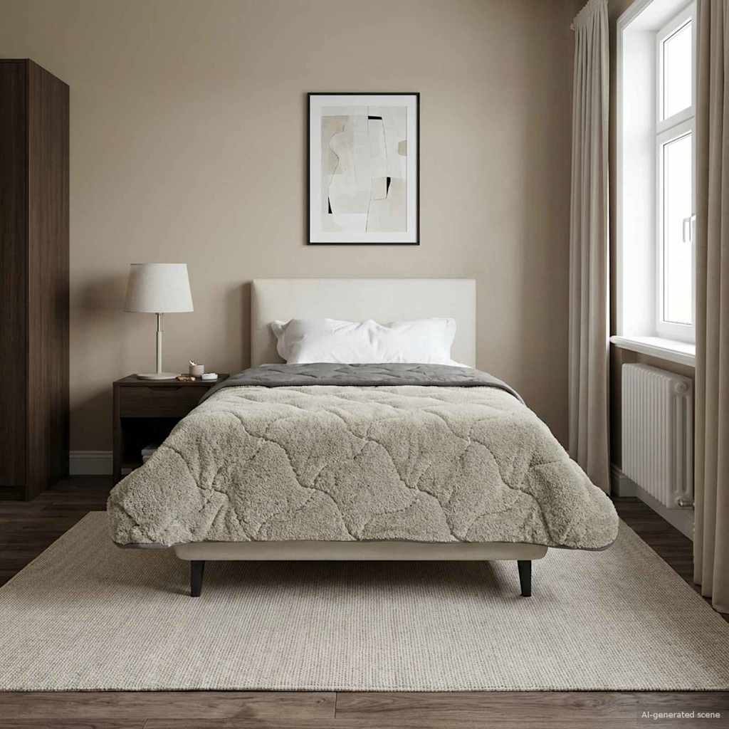 vidaXL Edredón de Invierno 135 x 200 cm Invierno Gris claro