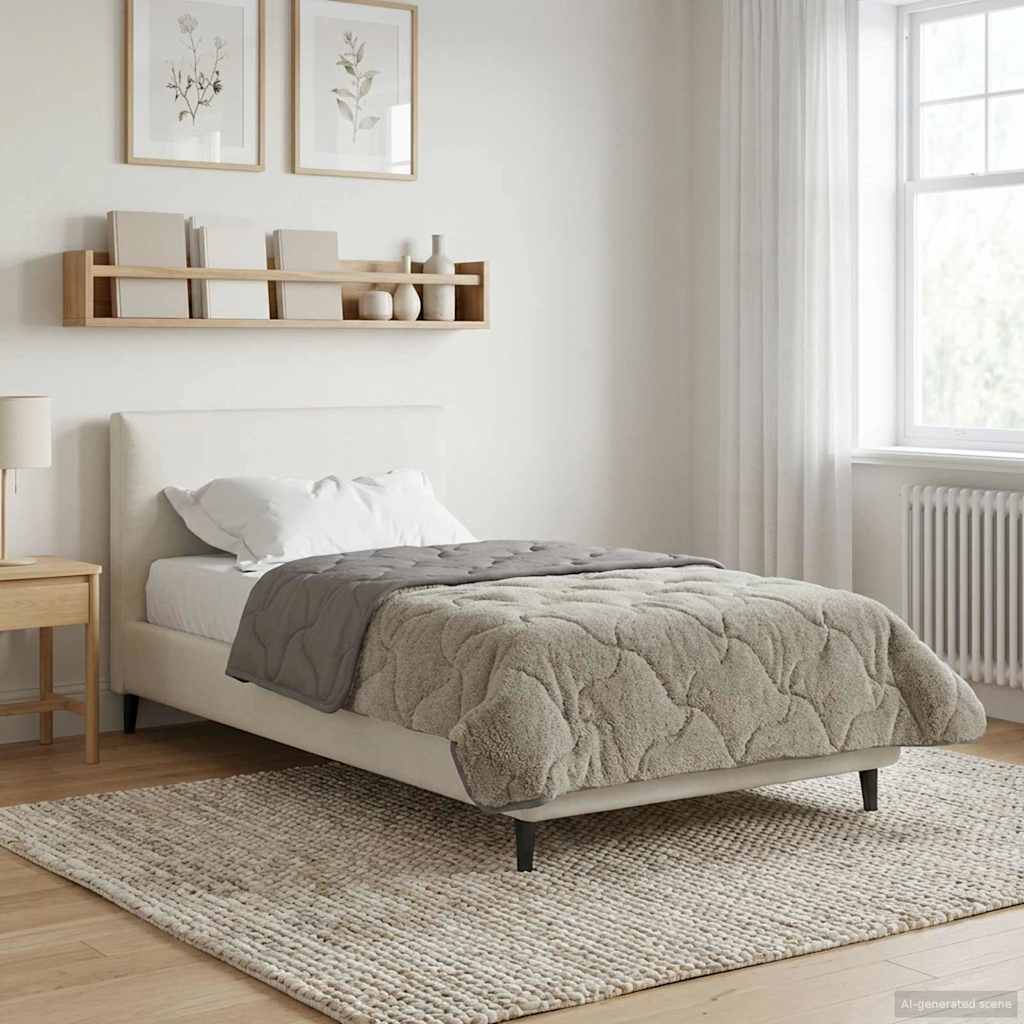 vidaXL Edredón de Invierno 155 x 200 cm Invierno Gris claro