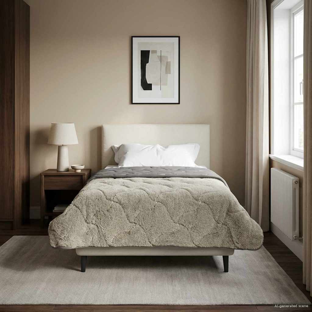vidaXL Edredón de Invierno 135 x 200 cm Invierno Gris claro