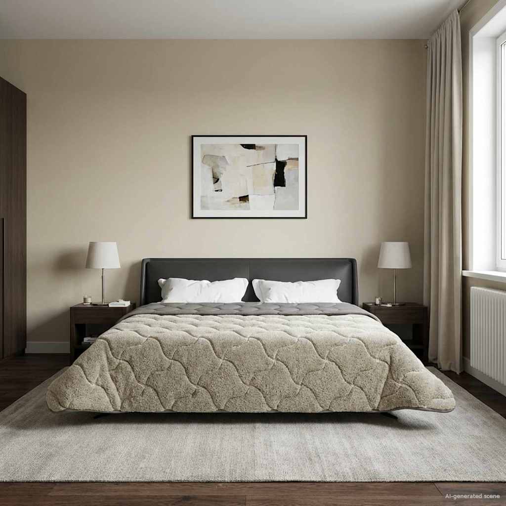 vidaXL Edredón de Invierno 220 x 260 cm Invierno Gris claro