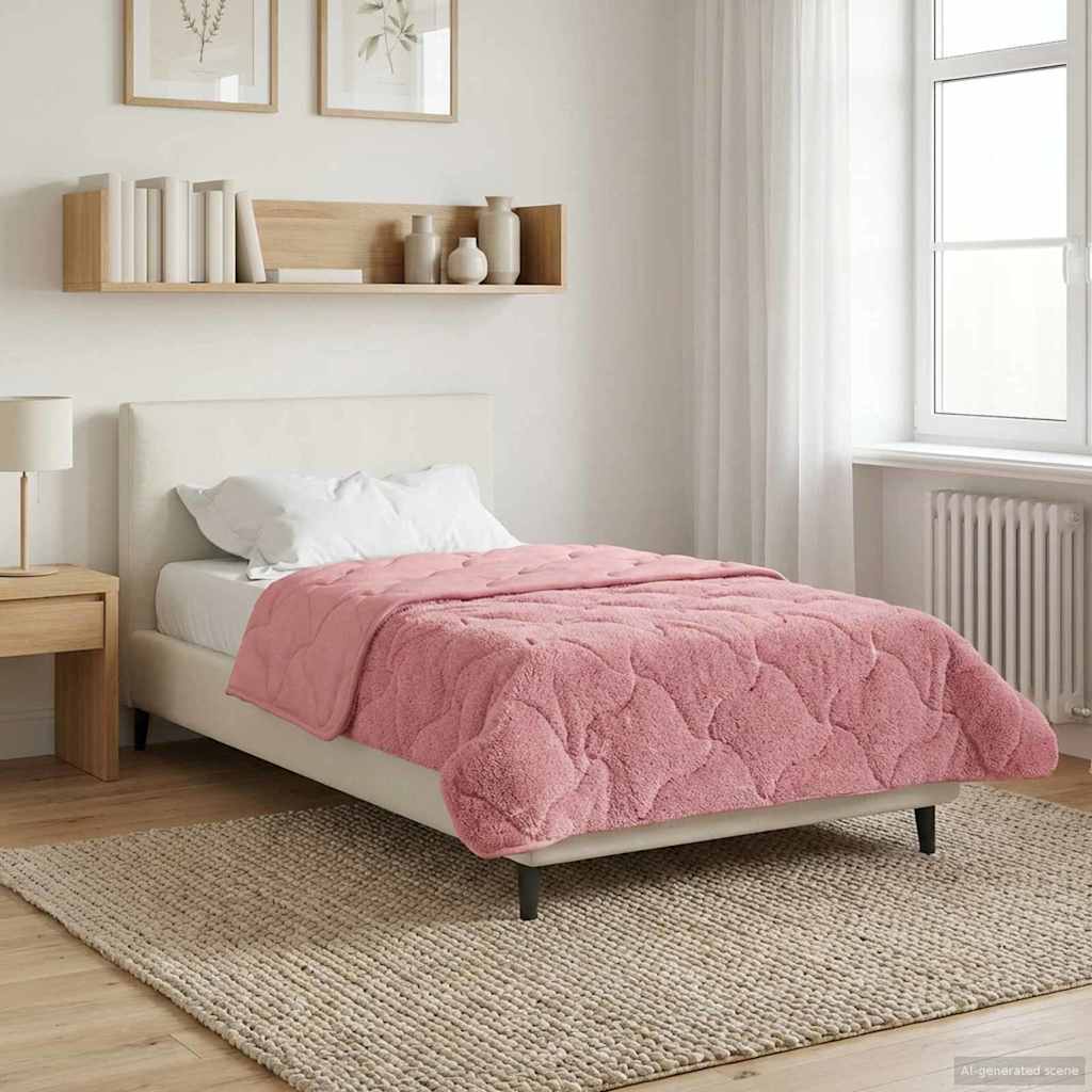 vidaXL Edredón de Invierno 155 x 200 cm Invierno Rosa Transpirable