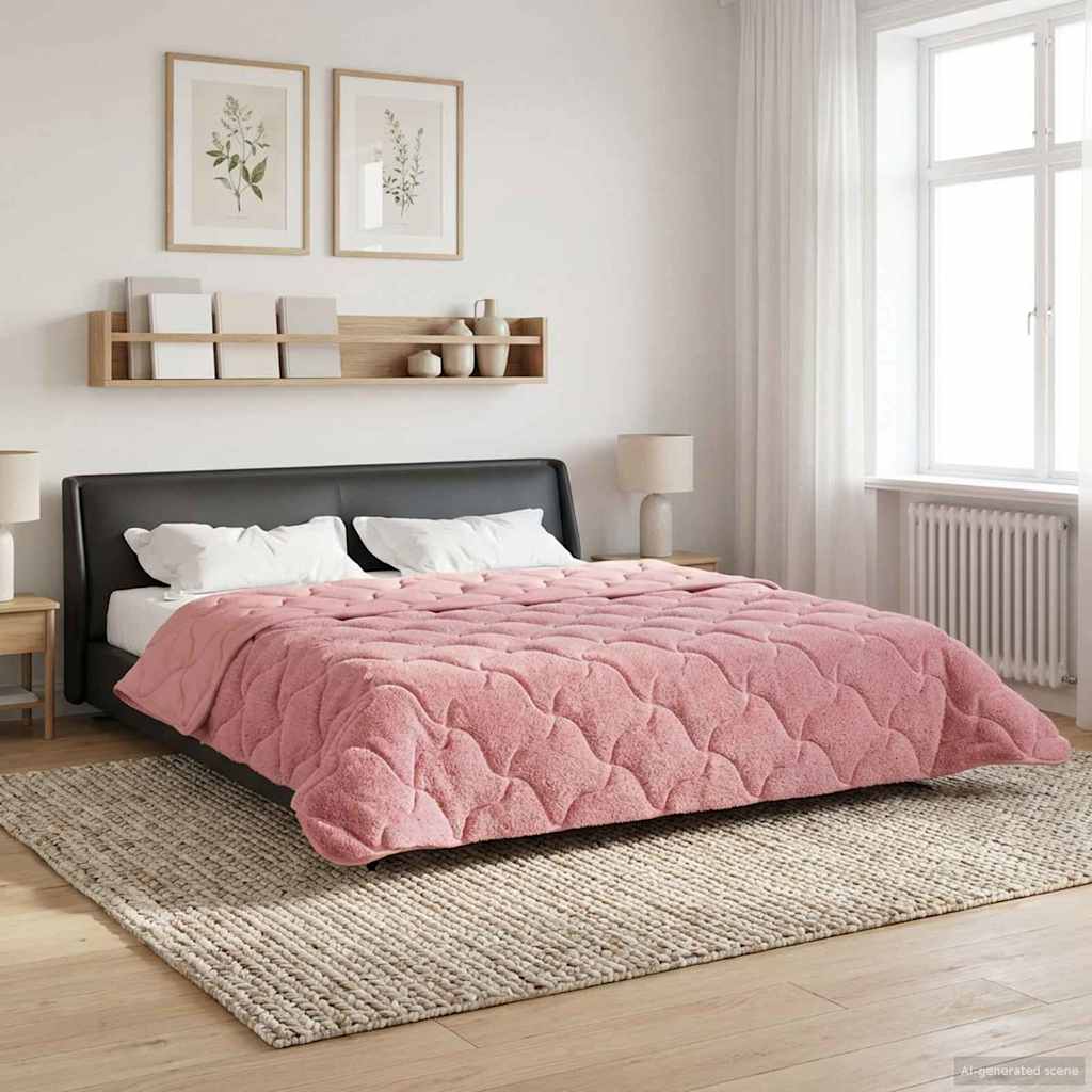 vidaXL Edredón de Invierno 200 x 200 cm Invierno Rosa Transpirable