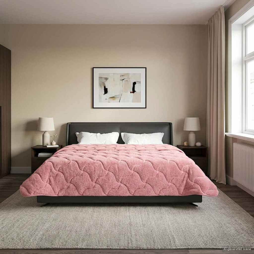 vidaXL Edredón de Invierno 200 x 240 cm Invierno Rosa Transpirable