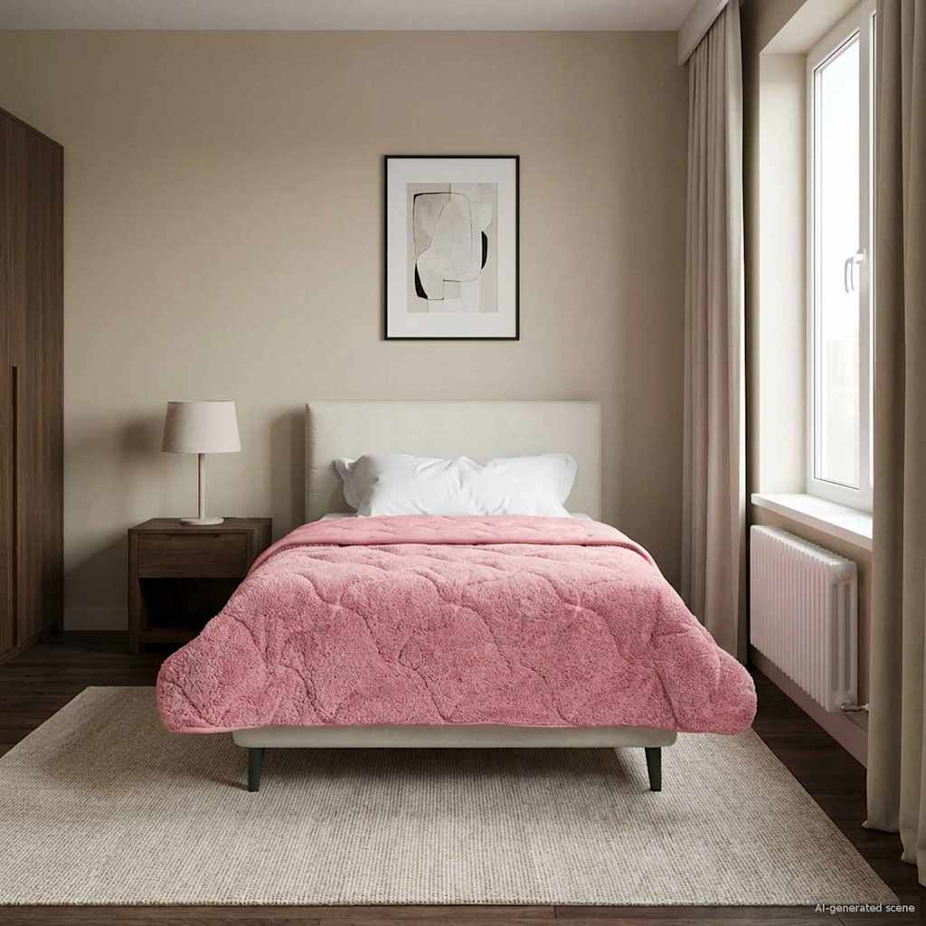vidaXL Edredón de Invierno 140 x 220 cm Invierno Rosa Transpirable
