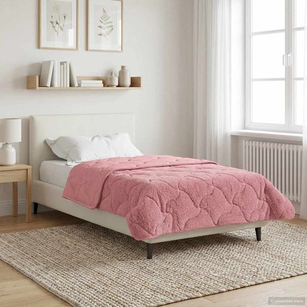 vidaXL Edredón de Invierno 155 x 220 cm Invierno Rosa Transpirable
