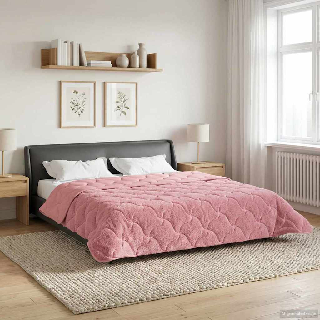 vidaXL Edredón de Invierno 240 x 260 cm Invierno Rosa Transpirable
